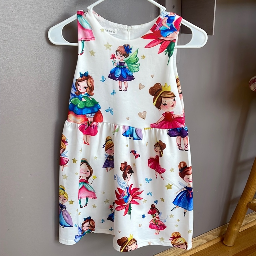 Colorful Kids Dress with Fairy Print